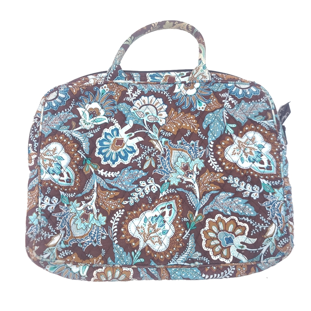 Vera Bradley Quilted Laptop Computer Bag Floral Zip Close